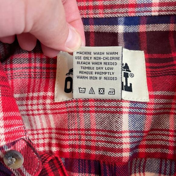 Old Mill Red Plaid Flannel Long Sleeve Shirt XL - Picture 9 of 9